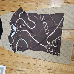 FREE 2pce Designer looking Brown and Tan Outfit Chained and logo